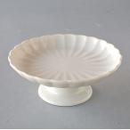 中皿 高台 菊花形 白 豪華高杯