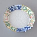 中皿 12角 間取草花模様 カラフル sam