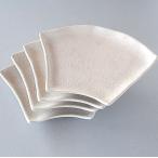 中皿 4枚 扇形 白銀