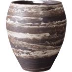 陶器製植木鉢 ストラトスロング ８号用 ブラウンホワイト