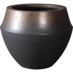 陶器製植木鉢 バレル 8号用 ブラウンゴールド
