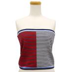  Armani Exchange ARMANI EXCHANGE tube top border pattern red × navy blue × white lady's M size unused [ price cut ]