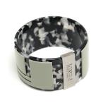 フェンディ FENDI バングル マーブル模様 幅広 ブラック系