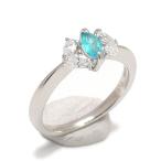 パライバトルマリン ダイヤモンドリング 約7.5号 PT900・トルマリン0.15ct ダイヤ0.27ct