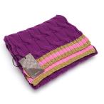 グッチ GUCCI ケーブル編み マフラー 544777 カシミヤ混 パープル