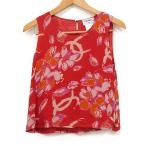  Chanel CHANEL цветок принт безрукавка tops P17975 38 майка красный здесь Mark 