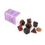 Polyhedral 7-Die Gemini Dice Set - Purple-Red with Gold by Chessex T 並行輸入