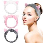 Dreamlover伸縮性のあるビロード製の猫耳ヘアバンド シャワー マスク 洗顔 メイク 落とし 可愛くて快適な猫耳猫耳ヘッドバンドド