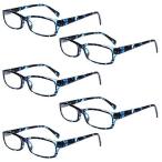 ブルーライトメガネ女性と男性の読者のための5パックの老眼鏡ブルーライトブロッキング抗眼精疲労コンピューター読書グラス5パックブルー0.00 並行輸入