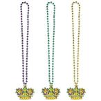 Large Crown - Amscan Large Mardi Gras Crowns Bead Necklace Costume