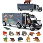 恐竜のおもちゃトラックキャリア　おもちゃ車のプレイセットプレイマット付きプラスチック恐竜フィギュア動物のおもちゃ子供のおもち 並行輸入