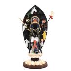 仏像 六字明王 4.0寸 十二支光背 桧木彩色