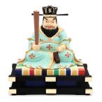 木彫仏像/閻魔大王座像3.5寸桧木彩色
