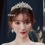 ウェディングティアラ ブライダル ゴールド ティアラ クリスタル 安い 豪華 上品