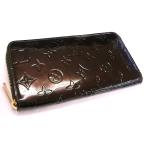 ショッピングヴェルニ 【222-10】ルイ・ヴィトン LOUIS VUITTON モノグラム・ヴェルニ ジッピー・ウォレット 財布 アマラント M93522【菊地質店】