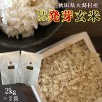 発芽玄米 無洗米 2kg 2袋セット 送料無料 (秋田県大潟村産 ミルキープリンセス100%) ダイエット GABA 特別栽培 有機 玄米 無添加