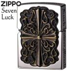 ショッピング古 ZIPPO フルメタルジャケット セブンラック 2FMJ-CROG20 真鍮古美 クロス 十字架 5面加工 ジッポーライター
