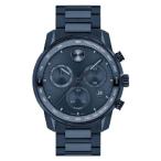 Movado Men's Bold Verso Blue Ion-Plated Stainless Steel Case and Bracelet with Tachymeter Scale Swiss Quartz Watch,Blue Model:3600868
