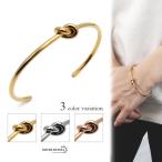 ショッピングバングル ステンレス ノットバングル レディース 細身 バングル 結び目 ゴールド シルバー ローズゴールド ピンク gold シンプル 金属アレルギー対応