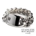 重厚 極太ブレスレット チェーンブレスレット 太め ごついブレスレット ゴースト 幽霊 ステンレス316L メンズブレスレット