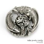  обыкновенный карп узор . рыба Conti . украшение кнопка винт тип кошелек бумажник смартфон кейс кожа ручная работа custom детали 