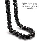 ショッピングスカル (50cm) サージカルステンレス316L スカルチェーンネックレス ブラック 燻し風加工 ヘビーネックレス 金属アレルギー対応