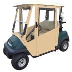 Tan Golf Cart Cover_Doorworks Hinged Door Golf Cart Enclosures_Club Car (DS 2000+) Vinyl Cart Cover%Ecma%Swinging Hard Doors%Ecma%Fits Golf Bag