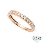 ショッピングピンクゴールド ダイヤモンド リング K18ピンクゴールド 0.5カラット  ハーフエタニティ  プレゼント 天然石 京セラ