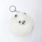 【ペルー産アルパカ毛製】ふわふわ アルパカぬいぐるみ キーホルダー 白 PORTICO