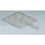 バーベキュー用品☆アミ (39cm) Ω業務用焼物網・タフロス (鉄・クロームメッキ) シングル取手 39号 (1-0781-0403)