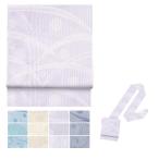 (日本製 名古屋帯 紋紗) お仕立て上がり洗える名古屋帯 小紋 紬 着物 八寸名古屋帯 夏用 つゆ芝 ドット 流水 蔦