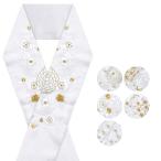 (刺繍半衿 振袖 絽 187-191) 半襟 白 刺繍 振袖 8colors 半衿 洗える 着物 夏 金 留袖用 訪問着 付け下げ フォーマル 桜 181192