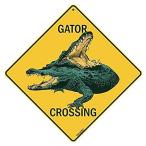 CROSSWALKS Gator Crossing Sign - 12" X 12" Aluminum Sign (X08)