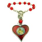 Yahoo! Yahoo!ショッピング(ヤフー ショッピング)Religious Gifts Red Enamel Divine Mercy Heart Shape Medal One Decade Rosary