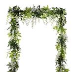 (White) - 4Pcs 2m/piece Artificial Flowers Silk Wisteria Garland-Dearhouse