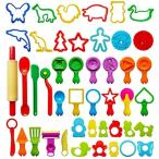 45 Pieces Clay Dough Tool Mould Cutters for Kids, Various Shapes, Assorted  並行輸入品