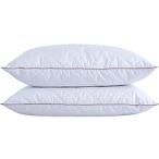 Puredown Gooseダウンフェザー枕睡眠、ダウン枕、100&amp;#xA0;%コットンの枕カバー、for Sleeping、2のセット 標準 PD-18020