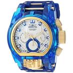 腕時計 Invicta Men's Bolt Stainless Steel Quartz Watch with Silicone Strap, Blue,