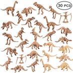 UPINS 30 Pack Dinosaur Fossil Skeletons 3.7 Inch Assorted Dinosaur Skeleton 並行輸入品