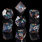 AUSPDICE DND Dice Set Handcrafted Designer 7-Die Polyhedral RPG Dice Set wi 並行輸入品