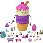 Polly Pocket Spin ‘n Surprise Compact Playset, Ice Cream Cone Shape, Playgr