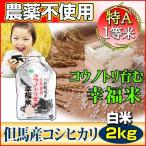 訳あり 食品 お米 2kg コシヒカリ 白米 農薬化学肥料不使用 兵庫県但馬産 コウノトリ育む幸福米 一等米 29年産 タイムセール 安い