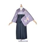 ショッピング袴 袴 レンタル 袴レンタル 女袴 先生袴 既婚 小学校 大学 短大 専門学校 貸衣裳 送料無料 フルセット 卒業式 148cm〜153cm 紫 グレー 教員 正絹 袴先生 シンプル