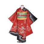 七五三 レンタル 7歳 衣裳 ７歳女の子 115cm~125cm 正絹着物 7歳七五三 貸衣装 和装 フルセット 753レンタル 7歳女児 正絹赤絞り 着物 高級 お祝い 送料無料