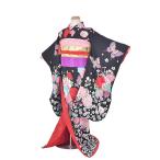 ショッピングレンタル 七五三 レンタル 7歳 衣裳 女の子 舞妓 115cm~125cm 7歳着物セット 貸衣装 753 JAPANSTYLE 黒舞妓 フルセット 着物レンタル 7才七五三レンタル お正月  送料無料