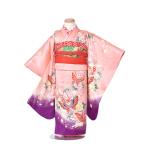  "Семь, пять, три" в аренду девочка полный комплект кимоно 3 лет женщина . кимоно комплект пояс оби мусуби . костюм три лет 753 розовый передний .. Kids 95cm~105cm Новый год tabi подарок бесплатная доставка 