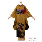 振袖レンタル 成人式 からし 黄色 フルセット 結婚式 パーティー お正月 振袖レンタル 椿 貸衣裳 着物 レンタル アンティーク調 小さいサイズ 女性 72179