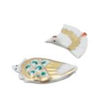  палочки для еды класть керамика 2 шт. комплект журавль черепаха пара Kyoyaki Shimizu .. гора обжиг в печи 