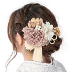 成人式 卒業式 袴 髪飾り ピンクベージュ 芍薬 七五三 浴衣 結婚式 コーム・Uピン ヘアアクセサリー