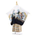 七五三 レンタル 5歳 着物(5歳男の子袴)5159白地鷹に宝舟×白糸袴